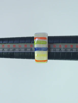 Anillo porcelana rayas de colores madreperla talla 22