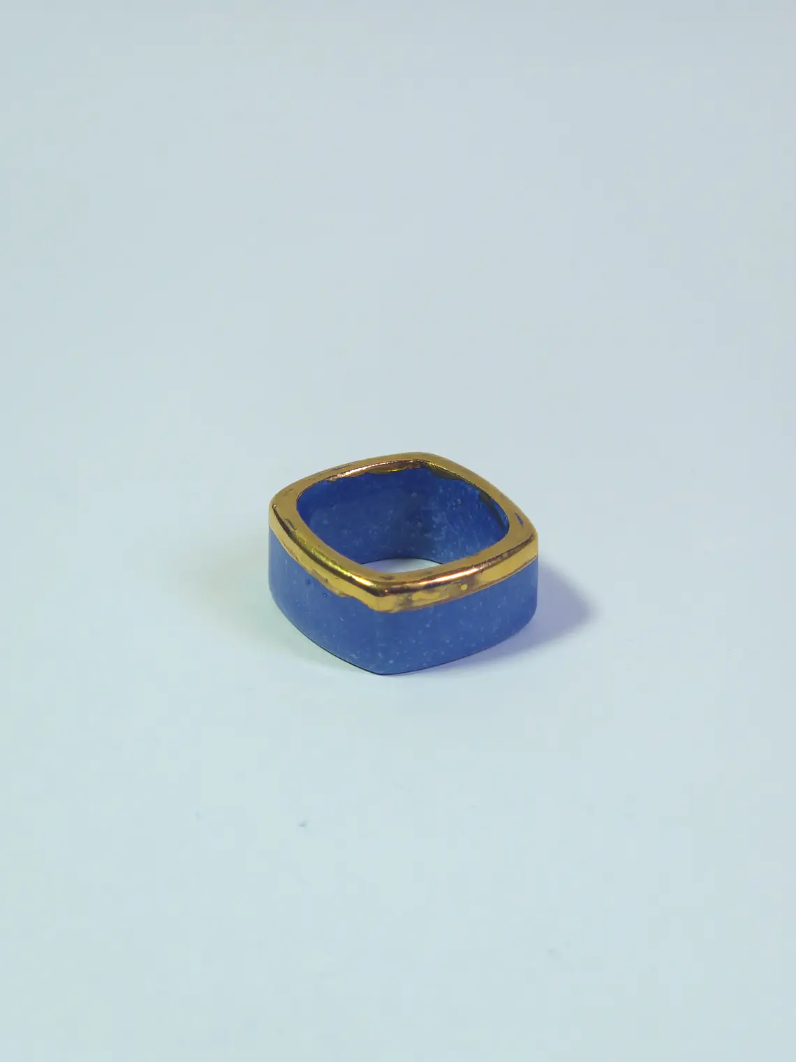 Anillo porcelana cuadrado azul talla 20 1
