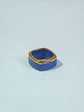 Anillo porcelana cuadrado azul talla 20 - Miniatura 1