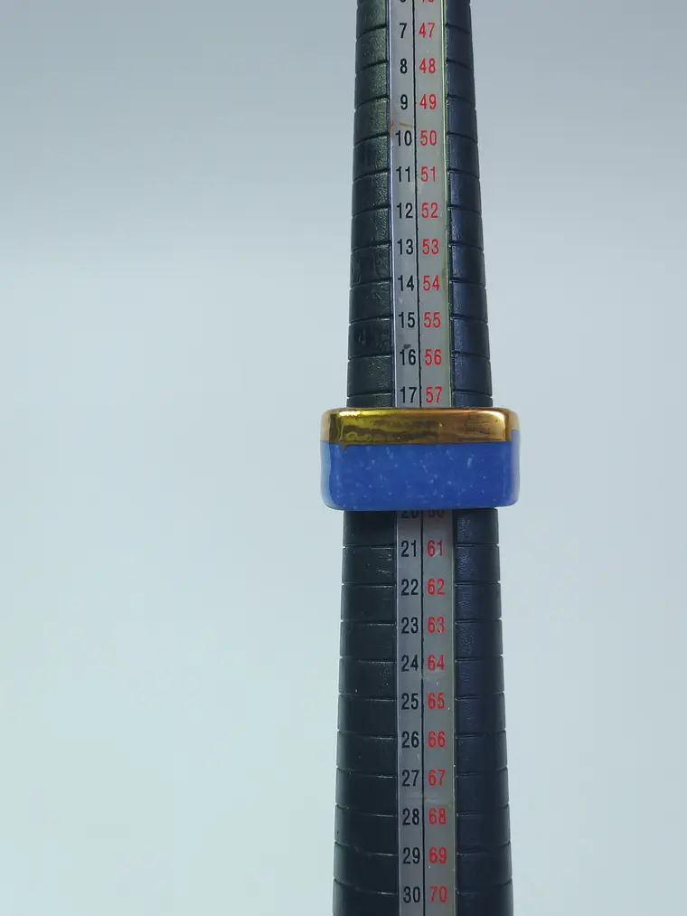 Anillo porcelana cuadrado azul talla 20 3