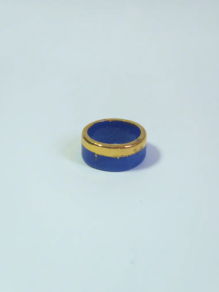 Anillo de porelana azul talla 23 1