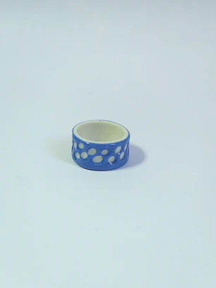 Anillo azul tallado talla 19