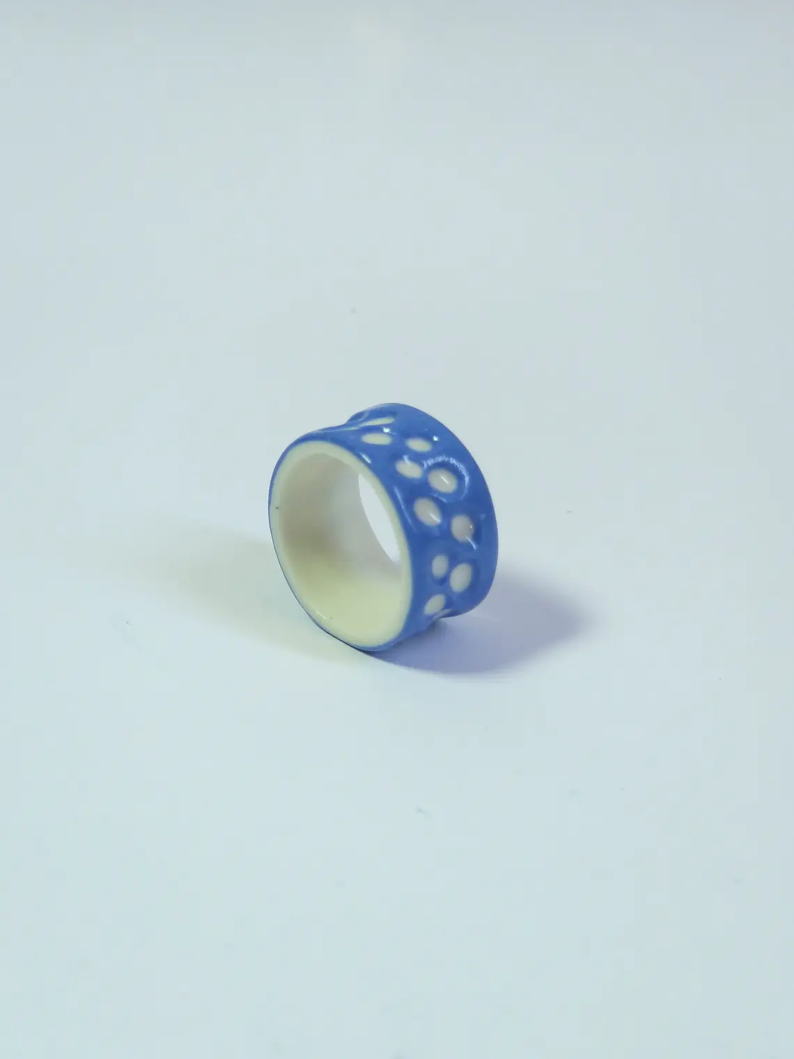 Anillo azul tallado talla 19 2