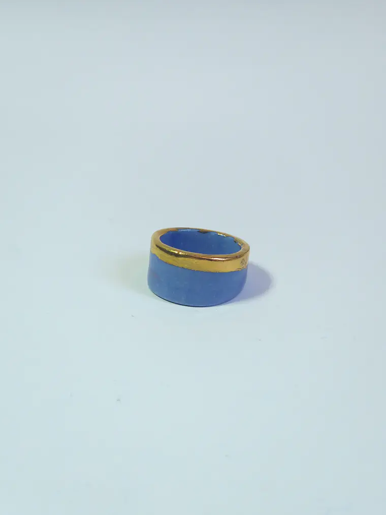 Anillo de porcelana azul talla 18 1