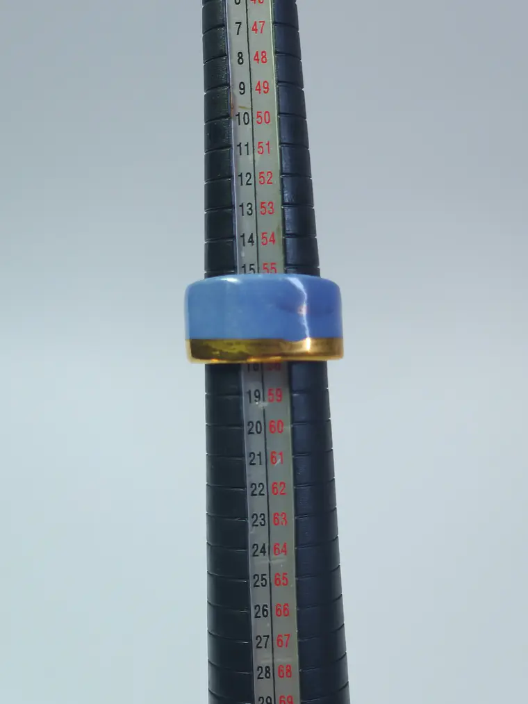 Anillo de porcelana azul talla 18 3