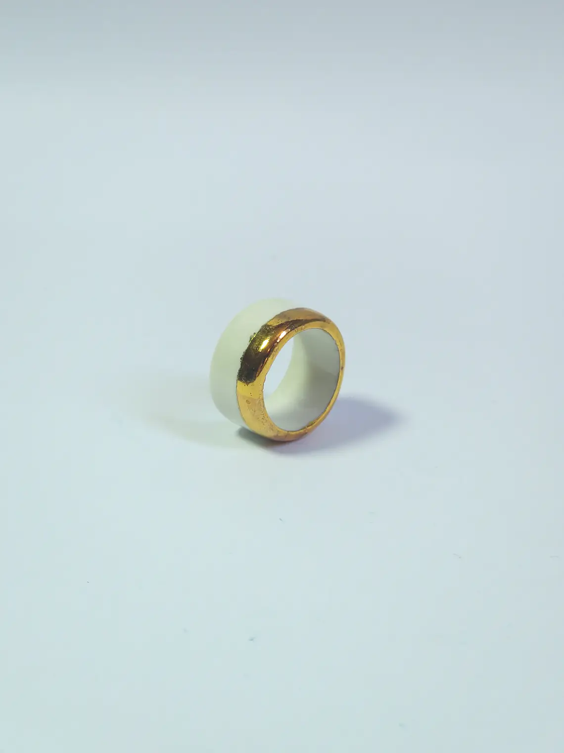 Anillo de porcelana blanca talla 18 2