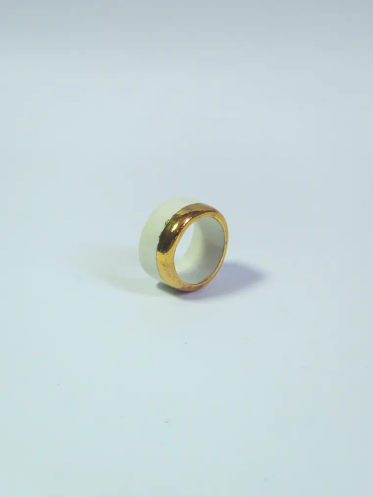 Anillo de porcelana blanca talla 18 2