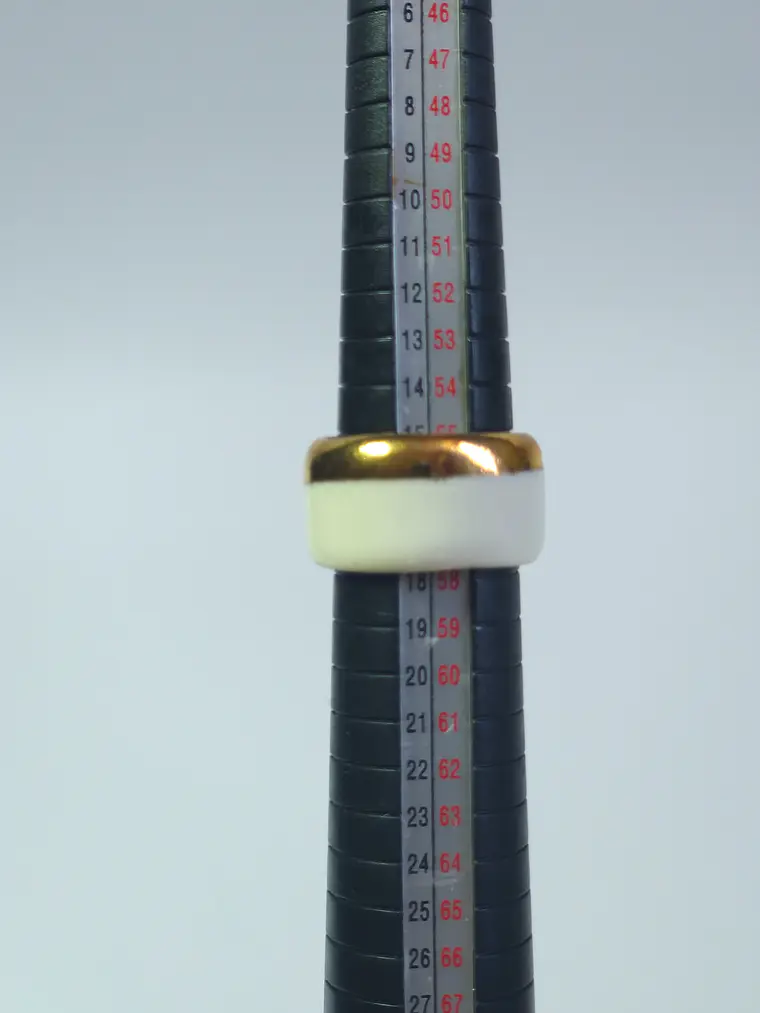 Anillo de porcelana blanca talla 18 3