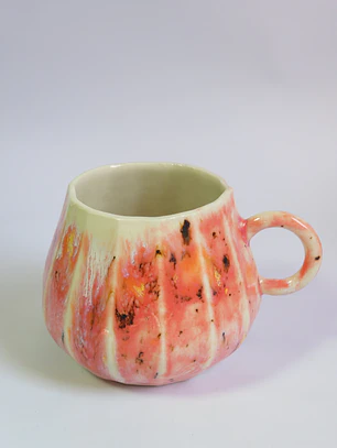 Juego de tazas de porcelana color sandía