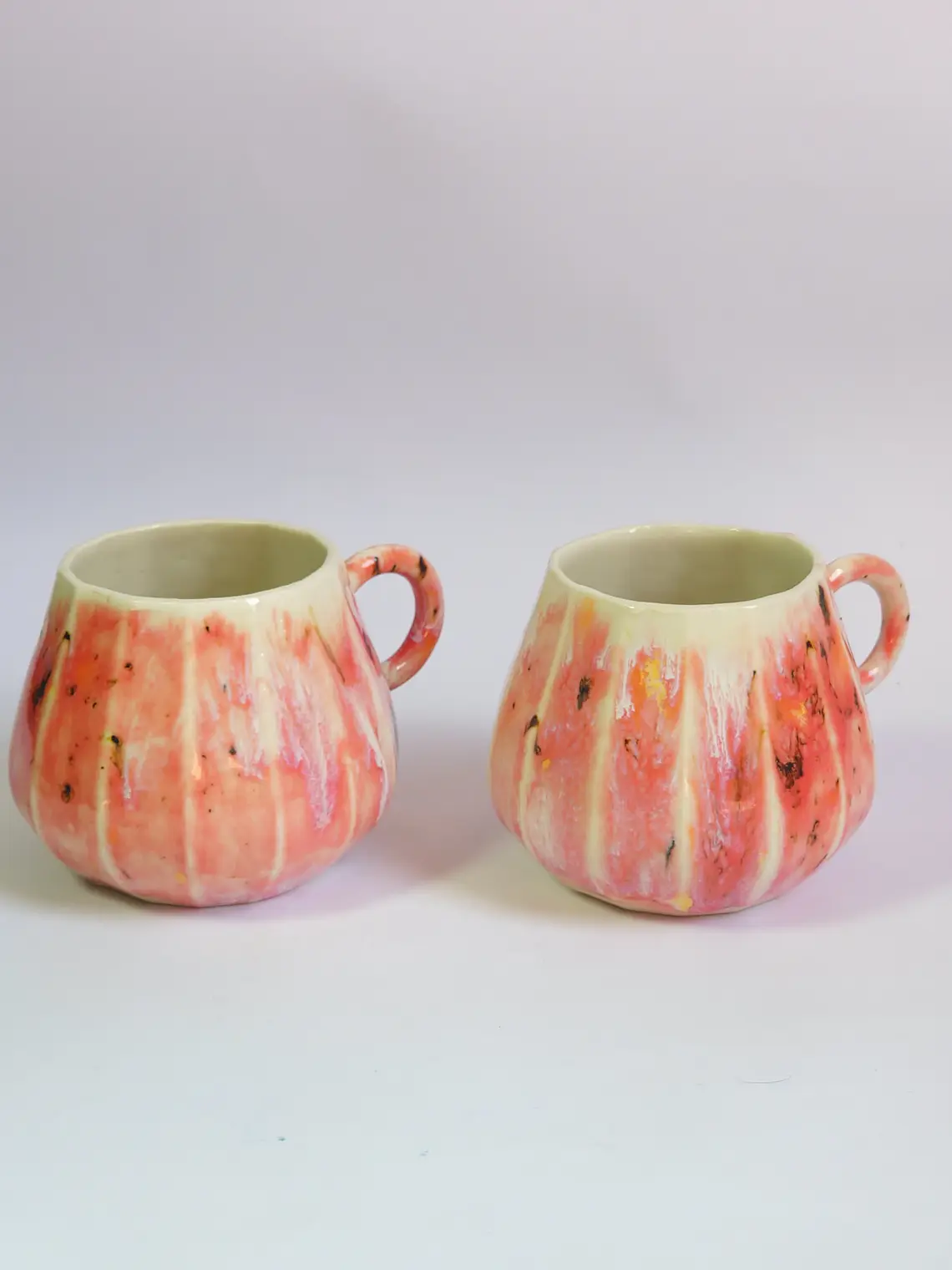 Juego de tazas de porcelana color sandía 3