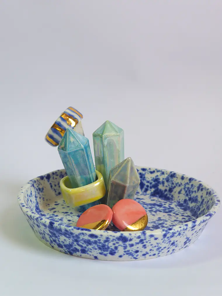 Joyero porcelana cristales azules 2