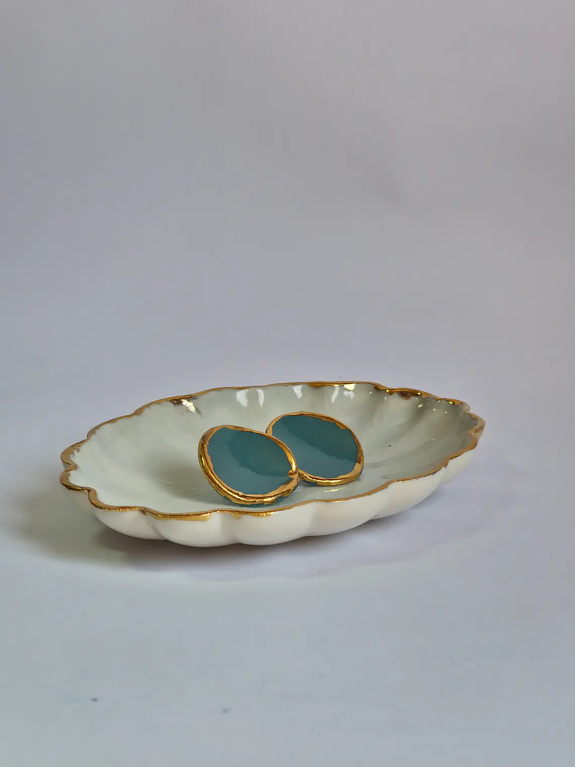 Aros pétalos verde azul 2