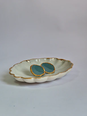 Aros pétalos verde azul