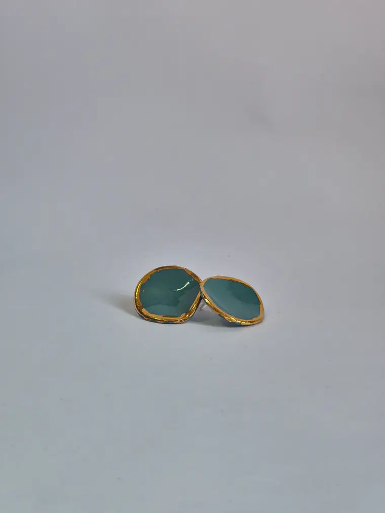 Aros pétalos verde azul 3