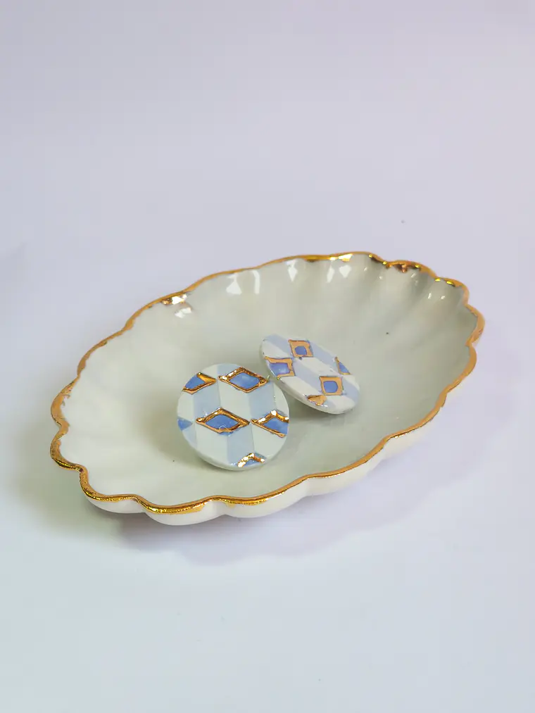Aros rombos azul  3