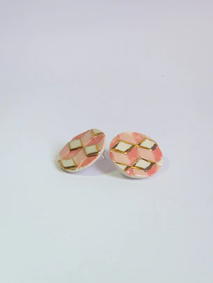 Aros rombo rosa