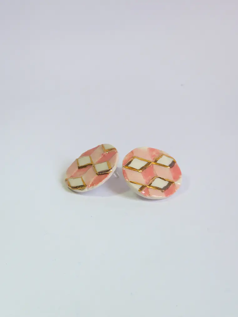 Aros rombo rosa 2