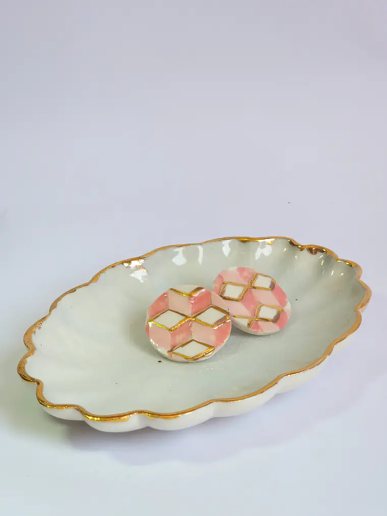 Aros rombo rosa 3