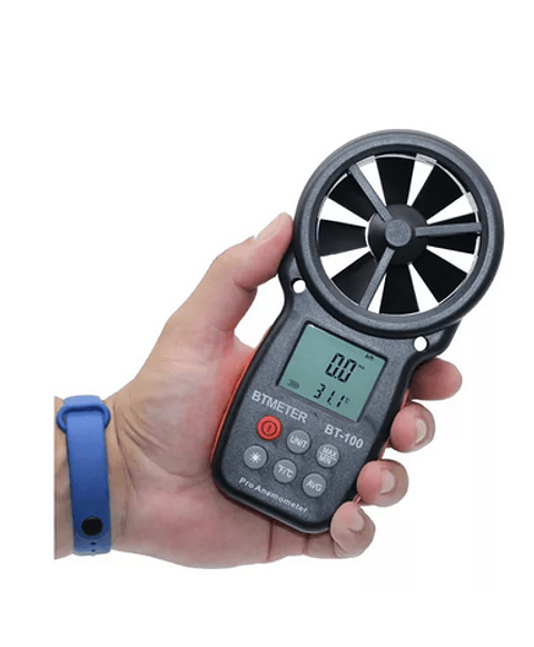 Anemómetro y Termómetro Pro BTMETER BT-100 Medidor Velocidad Viento