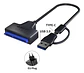 Adaptador Usb 3.0 A Sata Disco Duro Ssd 2.5  Y 3.5  + Fuente - Miniatura 9