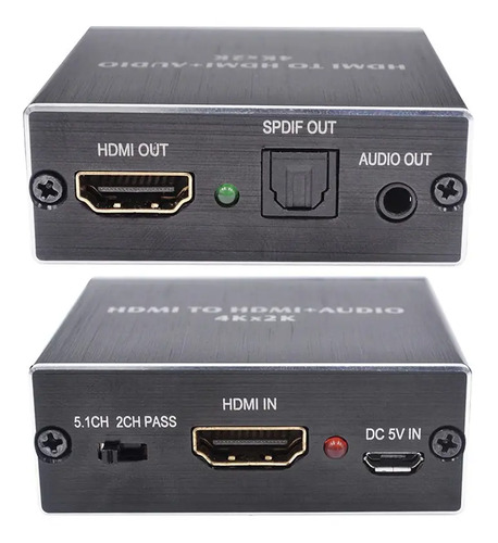 Extractor De Audio Hdmi 4k Full Hd Óptico Spdif 3.5mm Dfast 6