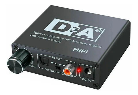 Conversor De Audio Digital Hifi Óptico A Rca Y 3.5mm Metal