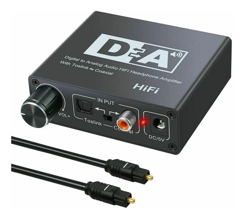 Conversor De Audio Digital Hifi Óptico A Rca Y 3.5mm Metal 8