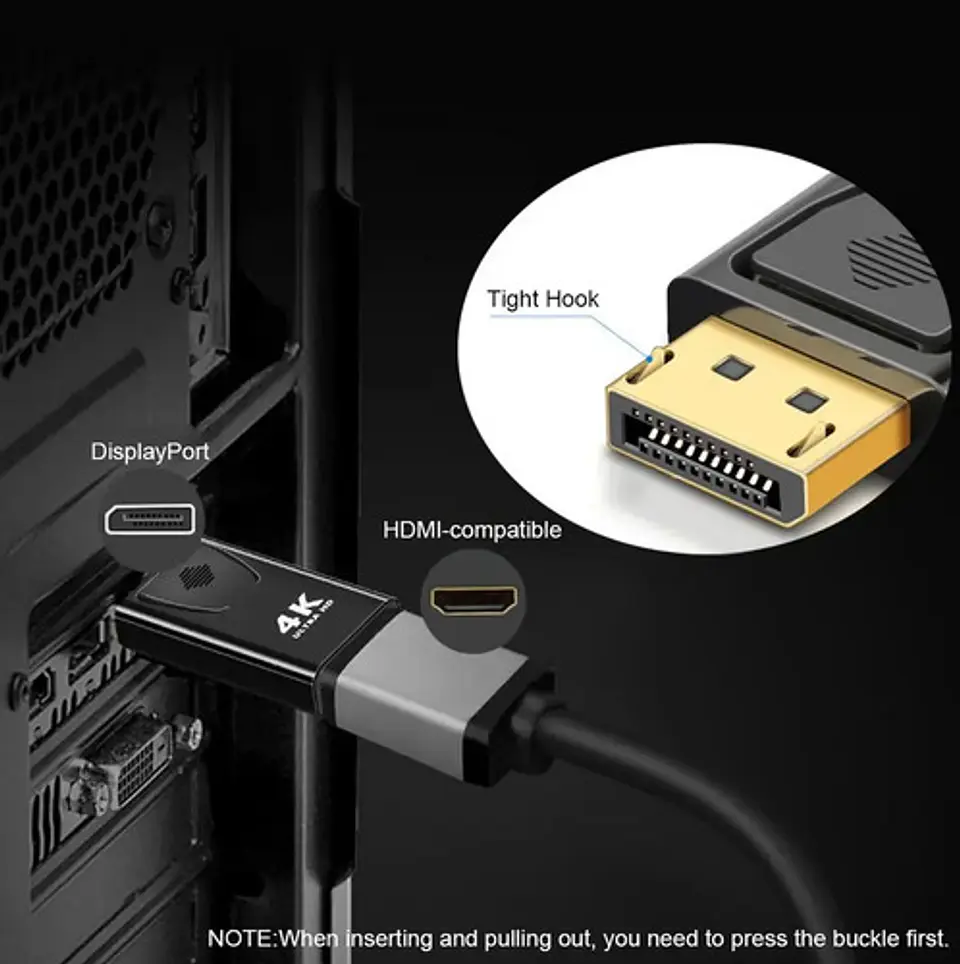 Adaptador Displayport A Hdmi 4k 1080p Audio Video Dp A Hdmi 6