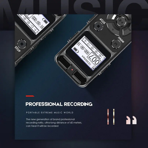 Grabadora Digital Profesional De Voz Sonido 16gb Mp3 3