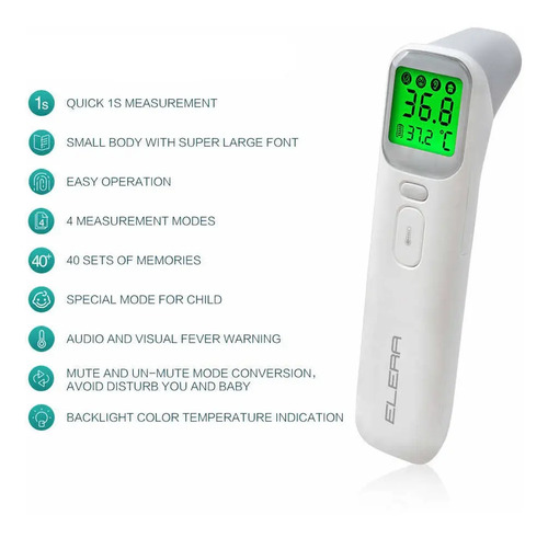 Termómetro Infrarrojo Corporal Elera Aoj-20a Multifuncional 8