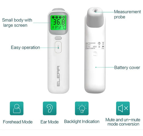 Termómetro Infrarrojo Corporal Elera Aoj-20a Multifuncional 9