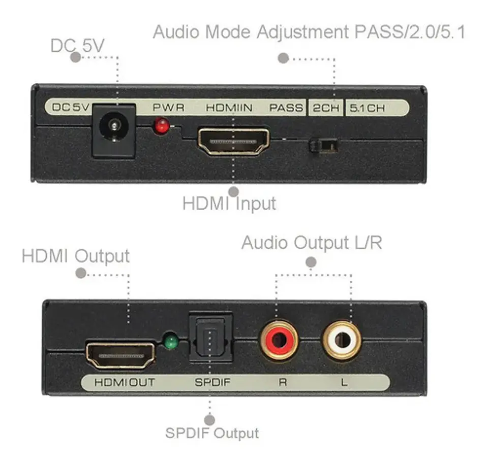 Extractor De Audio Hdmi Digital Óptico Spdif Y Rca 7