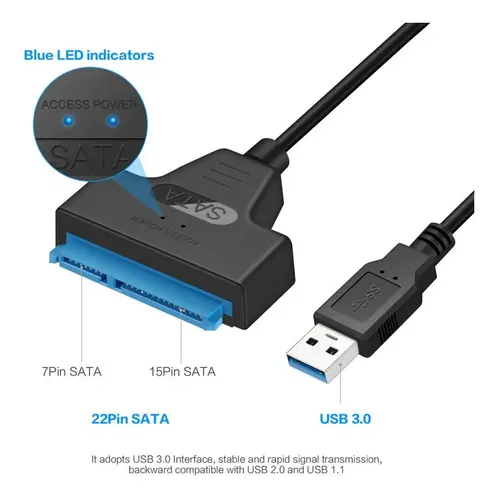 Adaptador Cable Usb 3.0 A Sata 3 Hdd 2.5  22 Pines | Dfast 5