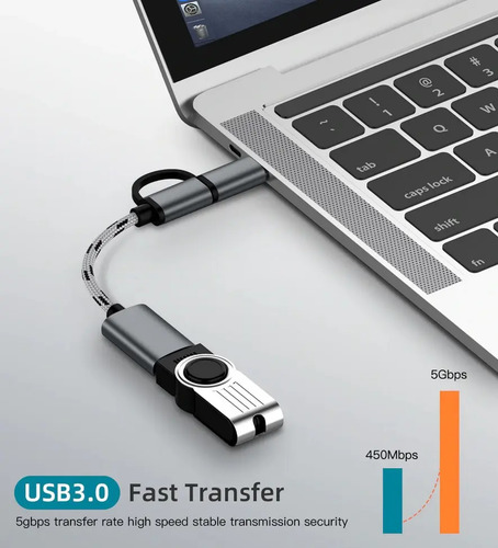 Adaptador Usb Tipo C Y Micro Usb A Usb 3.0 Otg Smartphones 3