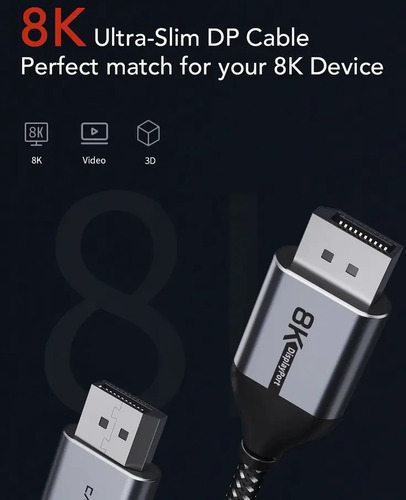 Cable Displayport 1.4v 1m 8k Cabletime Premium 4k 2k | Dfast 5