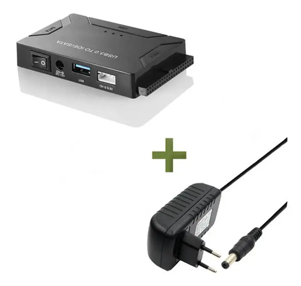 Adaptador Usb 3.0 A Sata E Ide Disco Duro 2.5 Y 3.5 + Fuente 7