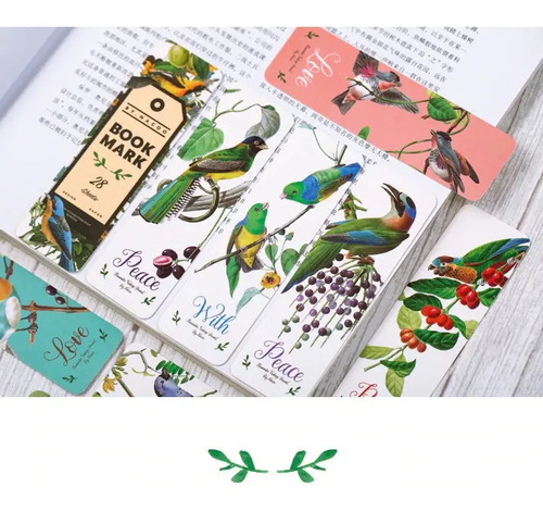 Set 28 Piezas Marcador De Página Libro Birds Aves Dibujos 3
