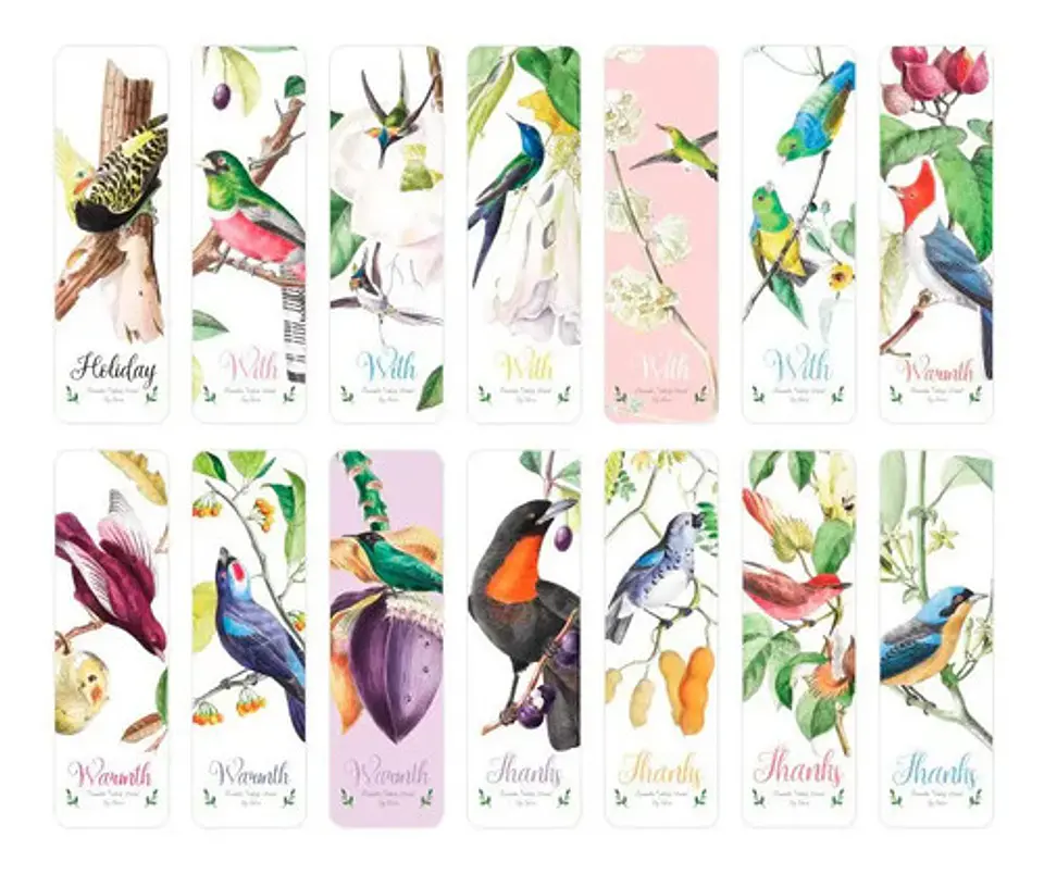 Set 28 Piezas Marcador De Página Libro Birds Aves Dibujos 4