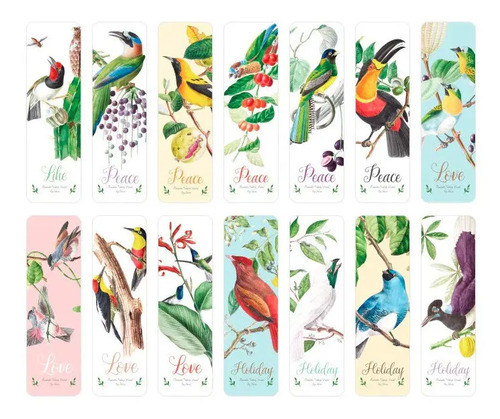 Set 28 Piezas Marcador De Página Libro Birds Aves Dibujos 5