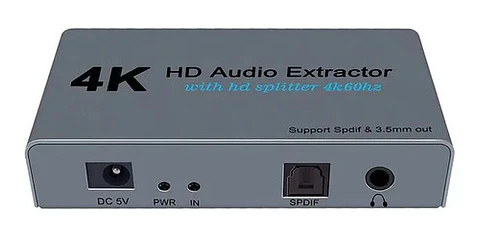 Extractor De Audio Y Splitter Hdmi 1x2 4k Óptico Spdif 3.5mm