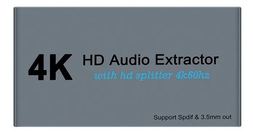 Extractor De Audio Y Splitter Hdmi 1x2 4k Óptico Spdif 3.5mm 3