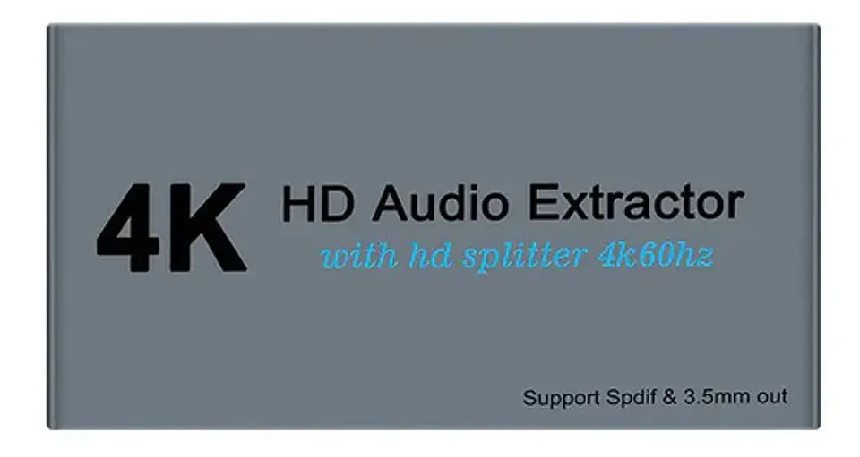 Extractor De Audio Y Splitter Hdmi 1x2 4k Óptico Spdif 3.5mm 3