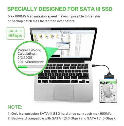 Adaptador Cable Usb 3.0 Y Usb-c A Sata 3 Hdd 2 En 1 4
