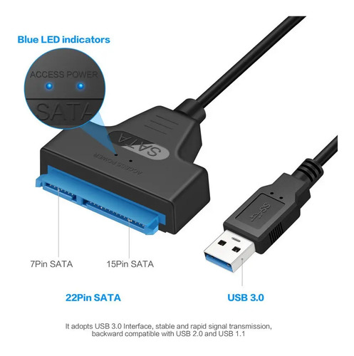 Adaptador Cable Usb 3.0 Y Usb-c A Sata 3 Hdd 2 En 1 8