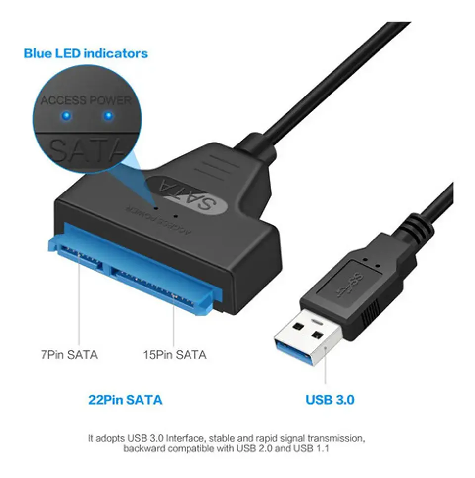 Adaptador Cable Usb 3.0 Y Usb-c A Sata 3 Hdd 2 En 1 8