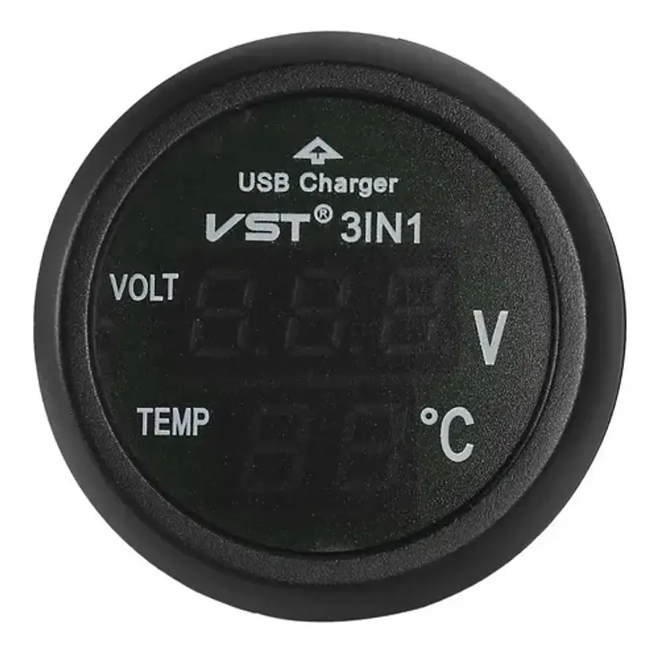 Termómetro Y Voltimetro Digital Automóvil 12 Y 24 V 2