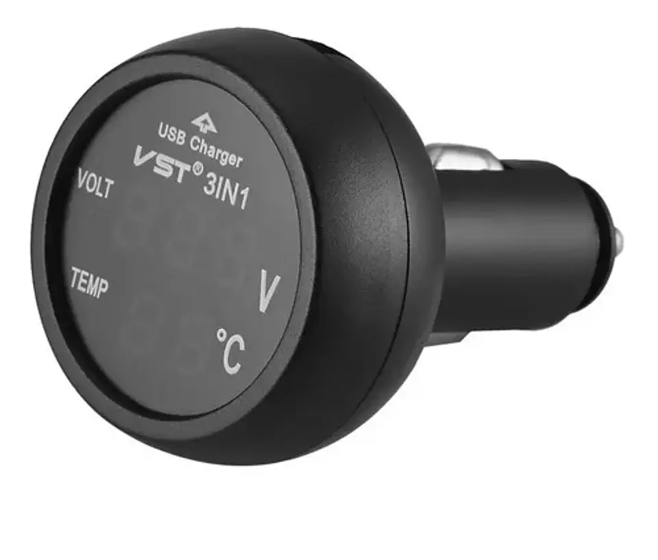 Termómetro Y Voltimetro Digital Automóvil 12 Y 24 V 3