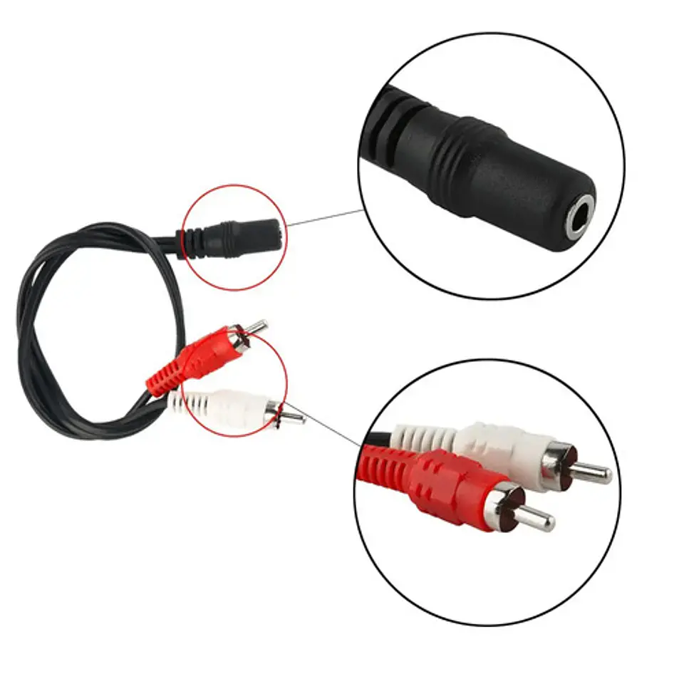 Adaptador De Conectores Audio Estéreo Rca A 3.5mm 5