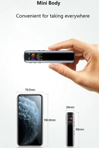Grabadora Digital De Voz Sonido 16gb Mp3 V39 Doble Micrófono 10