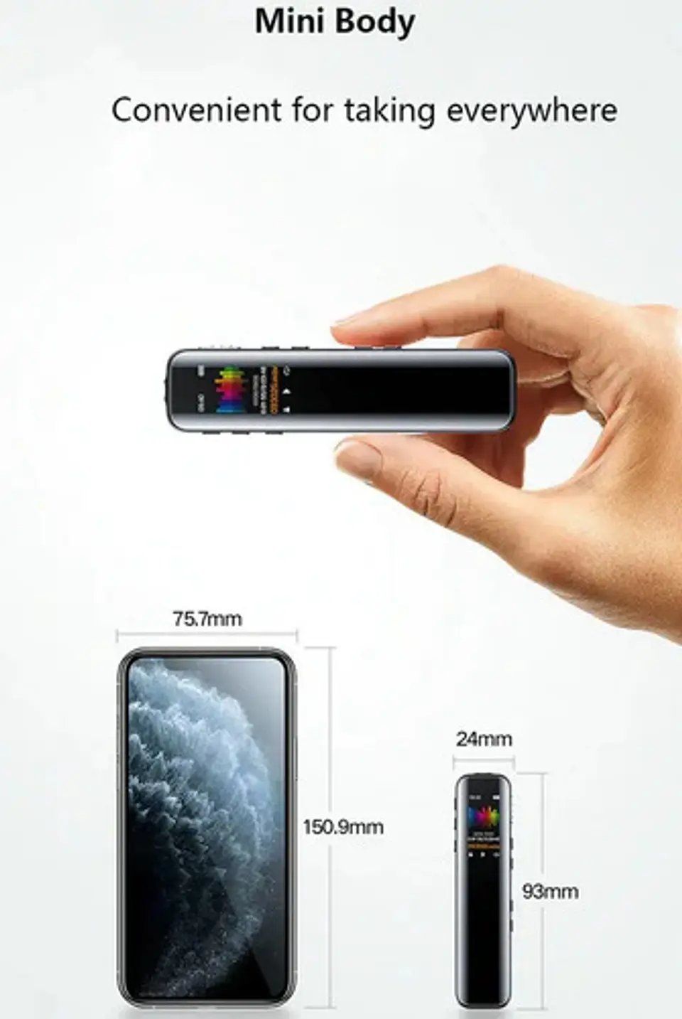 Grabadora Digital De Voz Sonido 16gb Mp3 V39 Doble Micrófono 10